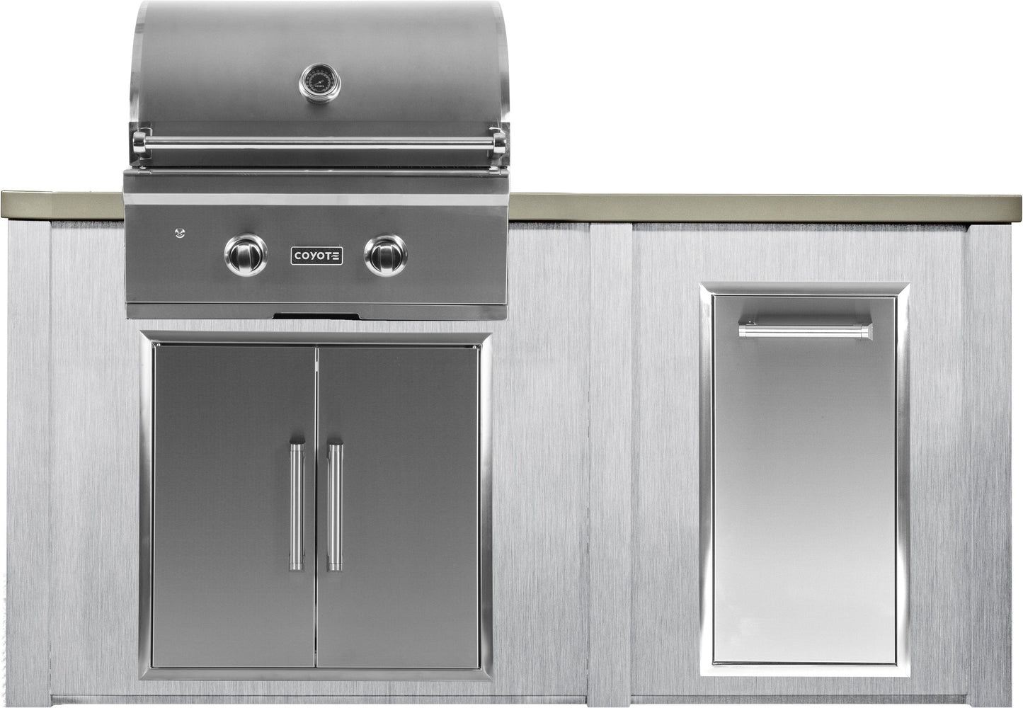 Haven 5 1/2 Ft Coyote Outdoor Kitchen Island w/ Trash Center  - MHCOY66TRASH