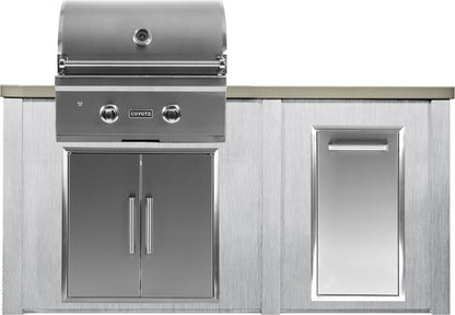 Haven 5 1/2 Ft Coyote Outdoor Kitchen Island w/ Trash Center  - MHCOY66TRASH
