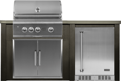 Haven 72" Coyote Outdoor Kitchen Island w/ 24" Refrigerator  - HCOY72REF-2