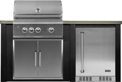 Haven 72" Coyote Outdoor Kitchen Island w/ 24" Refrigerator  - HCOY72REF-2