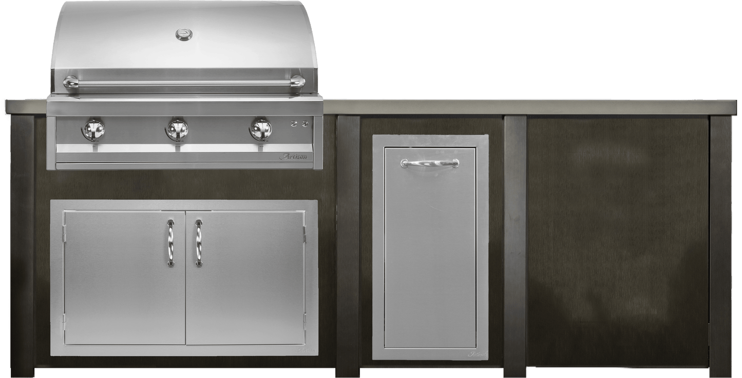 Haven 96" Artisan Outdoor Kitchen Island w/ Plain Panel - HART96PAN