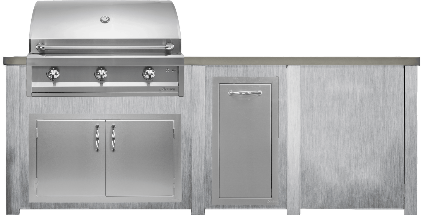 Haven 96" Artisan Outdoor Kitchen Island w/ Plain Panel - HART96PAN