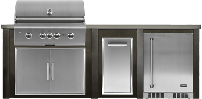 Haven 96" Coyote Outdoor Kitchen Island w/ 24" Refrigerator - HCOY96REF
