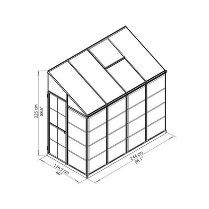 Palram - Hybrid Lean-To 4' x 8' Greenhouse - HG5548