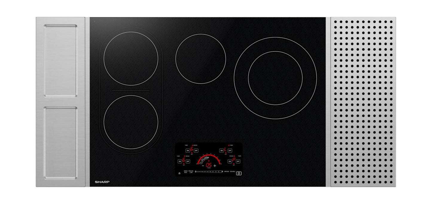 SHARP 30 in. Drop-In Radiant Cooktop with Side Accessories - SCR3042FB