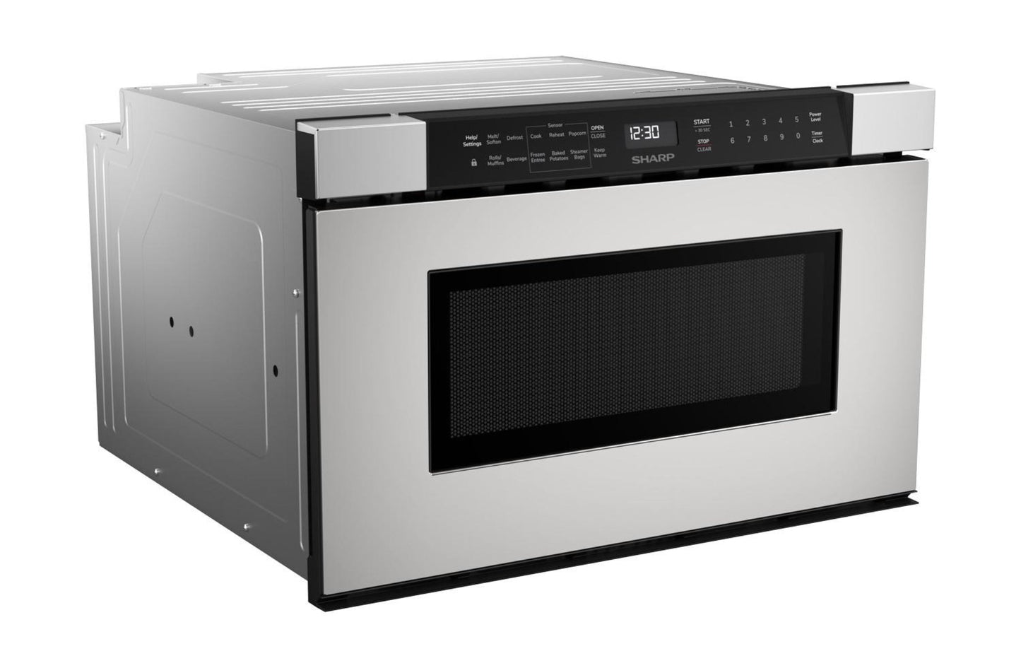 SHARP 24 in. 1.2 cu. ft. Built-In in Stainless Steel Microwave Drawer Oven - SMD2440JS-CLR