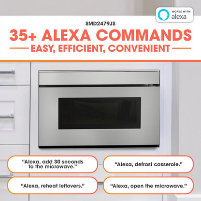 Asko 24 in. 1.2 cu. ft. 950W Sharp in Stainless Steel Smart Easy Wave Open Microwave Drawer Oven - SMD2479JS