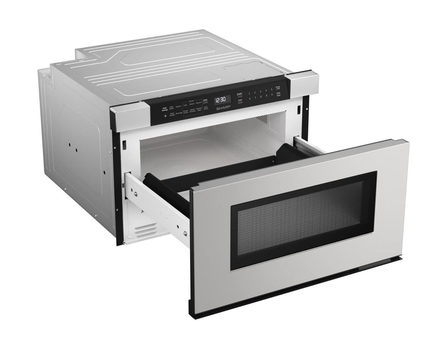 SHARP 24 in. 1.2 cu. ft. Built-In in Stainless Steel Microwave Drawer Oven - SMD2440JS-CLR