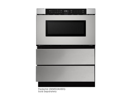 SHARP 24 in. 1.2 cu. ft. Built-In in Stainless Steel Microwave Drawer Oven - SMD2440JS-CLR