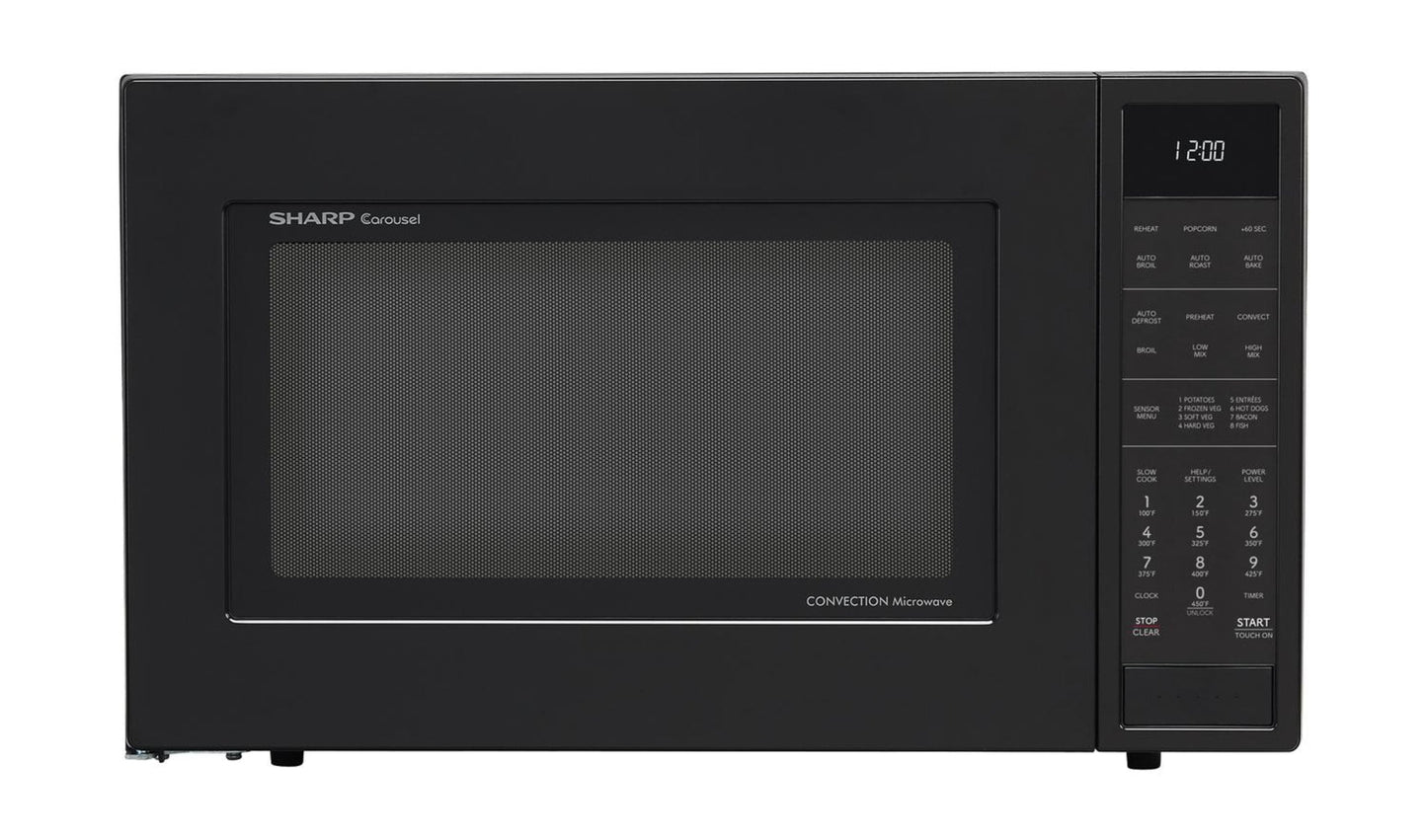 SHARP Sharp 1.5 cu. ft. 900W Black Convection Countertop Microwave Oven - SMC1585KB