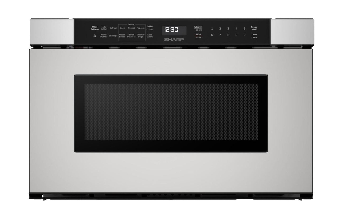 SHARP 24 in. 1.2 cu. ft. Built-In in Stainless Steel Microwave Drawer Oven - SMD2440JS-CLR