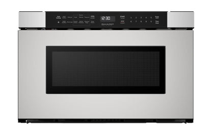 SHARP 24 in. 1.2 cu. ft. Built-In in Stainless Steel Microwave Drawer Oven - SMD2440JS-CLR