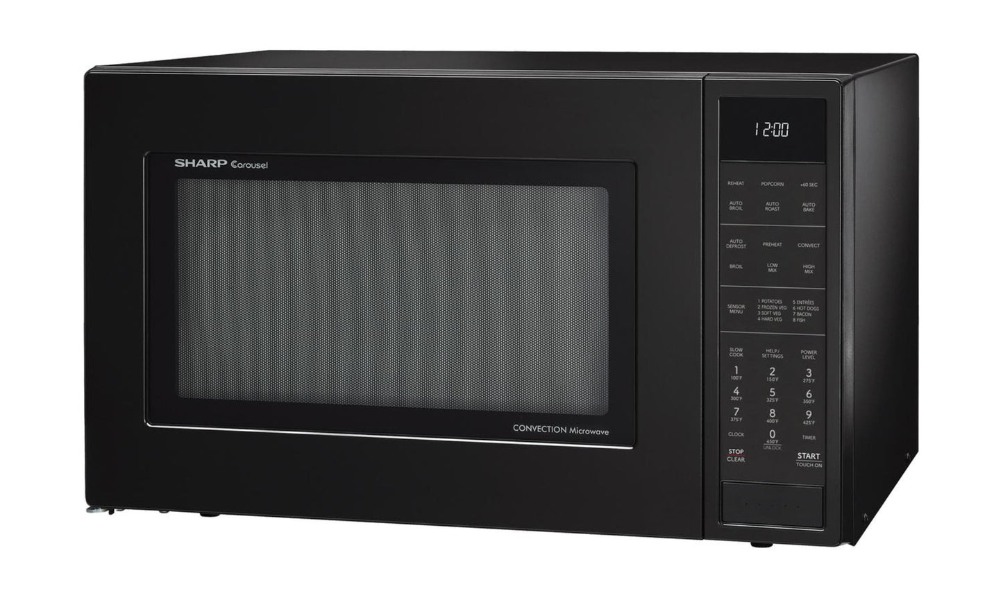 SHARP Sharp 1.5 cu. ft. 900W Black Convection Countertop Microwave Oven - SMC1585KB