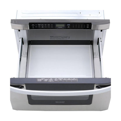 SHARP 24 in. 1.2 cu. ft. 950W Sharp Easy Open in Stainless Steel Microwave Drawer - KB6524PSY