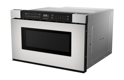 SHARP 24 in. 1.2 cu. ft. Built-In in Stainless Steel Microwave Drawer Oven - SMD2440JS-CLR