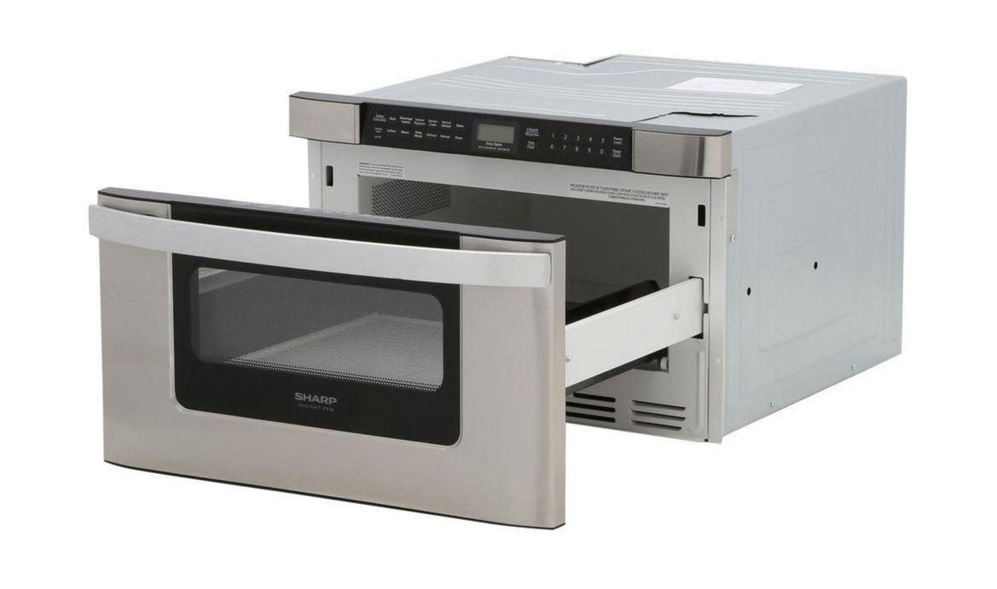 SHARP 24 in. 1.2 cu. ft. 950W Sharp Easy Open in Stainless Steel Microwave Drawer - KB6524PSY