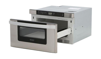 SHARP 24 in. 1.2 cu. ft. 950W Sharp Easy Open in Stainless Steel Microwave Drawer - KB6524PSY