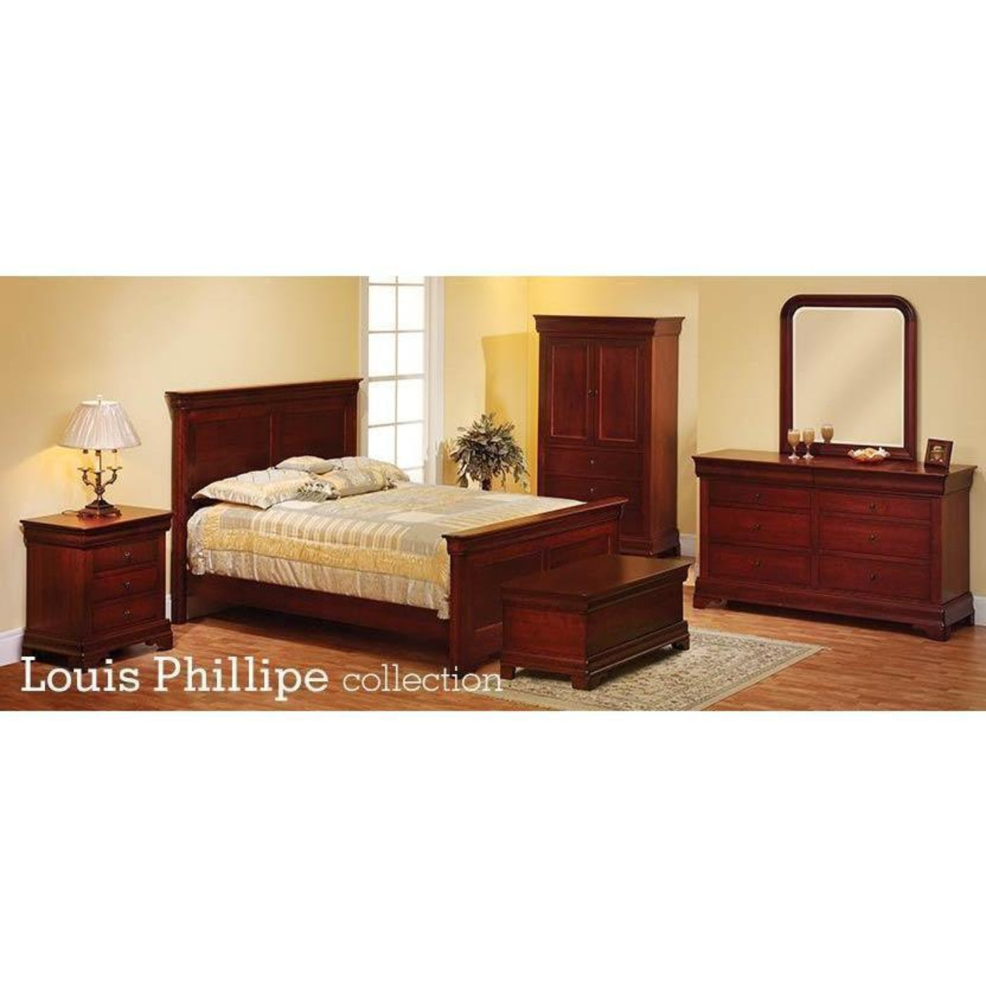 QW Amish Millcraft Louis Phillipe Series Panel Bed - MD836QN