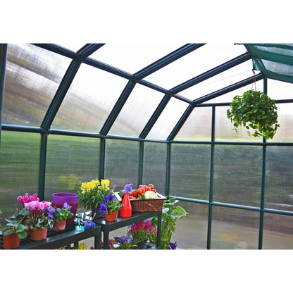 Palram Canopia | Grand Gardener Greenhouse Kit 8 Ft Wide Green With 6mm Twin-wall Polycarbonate Glazing - HG7208