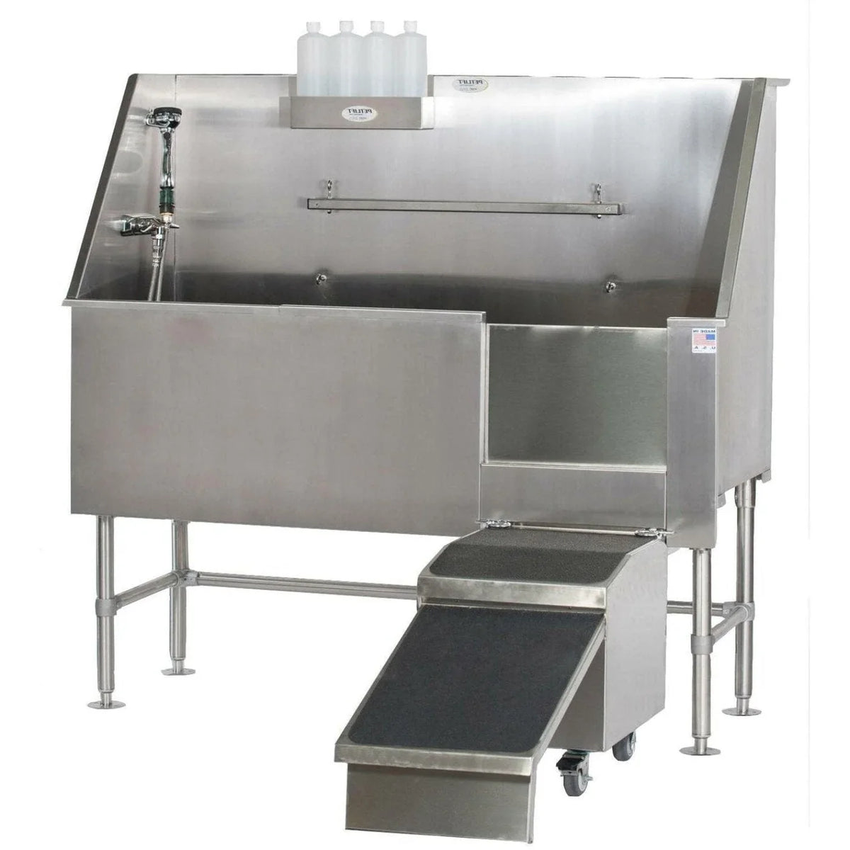 PETLIFT Aqua Quest Stainless Steel Walk-In Dog Grooming Bath Tub 48 - PL-BT-AQ48