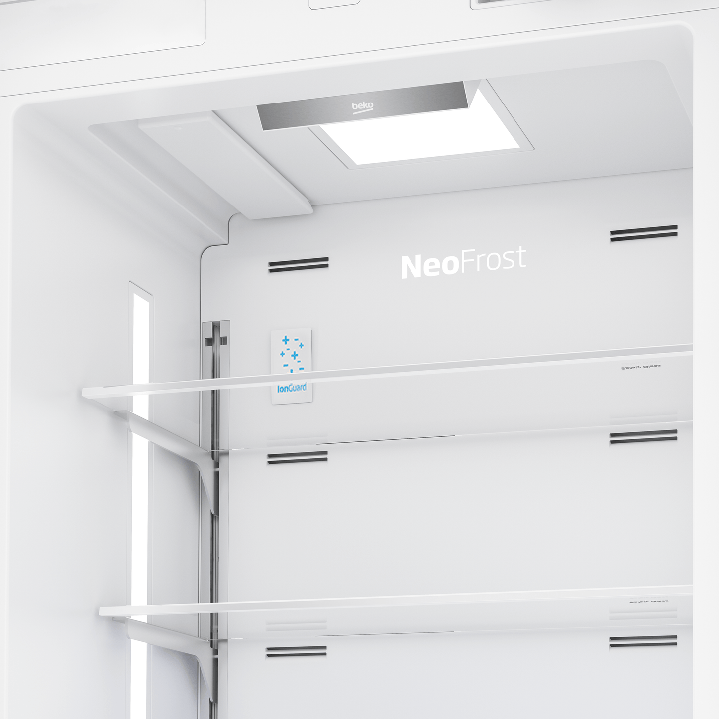 BEKO 30" Freezer Bottom Built-In Refrigerator with Auto Ice Maker and Internal Water Dispenser White - BBBF3019IMWE