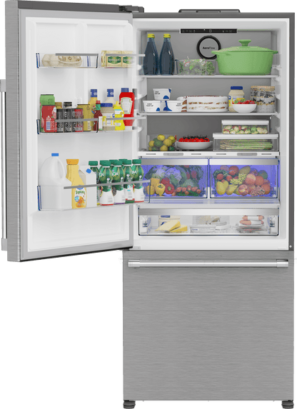BEKO 30" Bottom Freezer Refrigerator with HarvestFresh in Stainless Steel - BFBD30216SSL