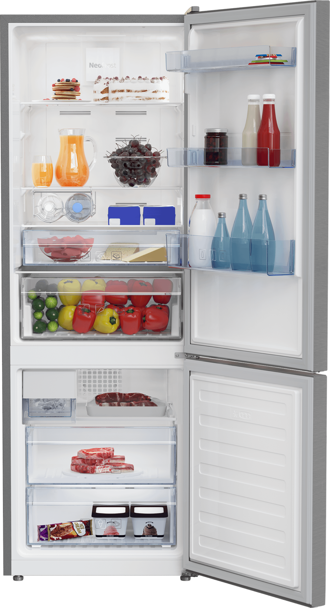 BEKO 24", Bottom Freezer Refrigerator with - in Stainless Steel - BFBF2414SSIM