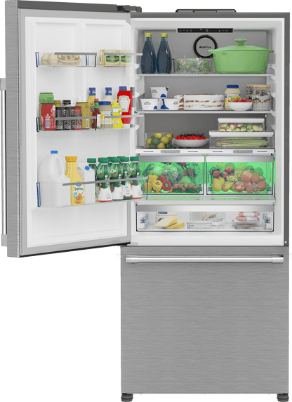 BEKO 30" Bottom Freezer Refrigerator with HarvestFresh in Stainless Steel - BFBD30216SSL