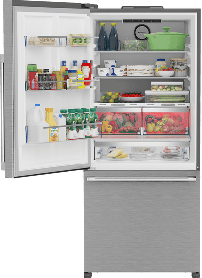 BEKO 30" Bottom Freezer Refrigerator with HarvestFresh in Stainless Steel - BFBD30216SSL