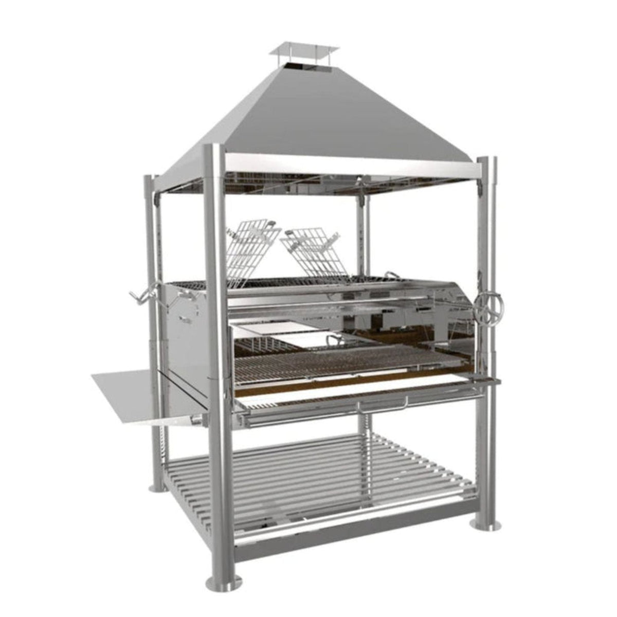 Tagwood BBQ22SS Argentine Wood Fire &amp; Charcoal Freestanding Grill - BBQ22SS